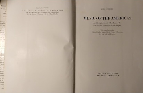 Music Of The Americas Edited By Paul Collaer