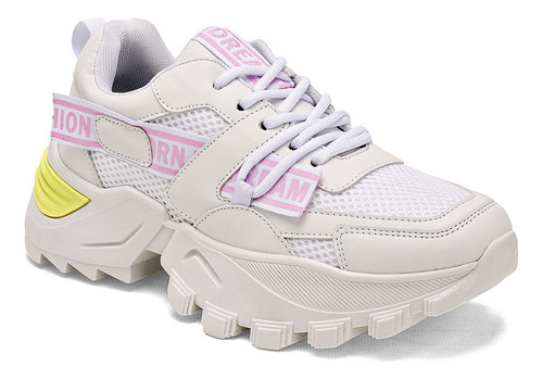 Tenis Mujer Joshua 1130 Blanco Rosa 125-271
