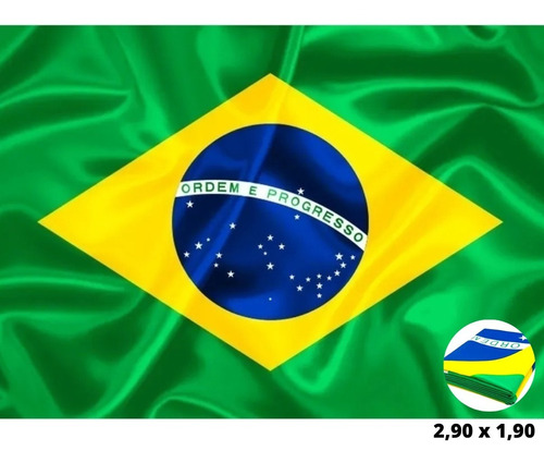 Bandeira Do Brasil Oficial Gigante 2,90mx1,90m Dupla Face 