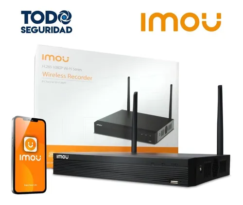 Kit Ip Imou Nvr Inalambrico 8ch+ 4 Camara Wifi 1080p + Disco