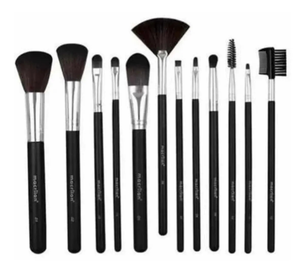 Kit Pincéis Com 12 Unidades Macrilan Para Maquiagem Kp9-1a