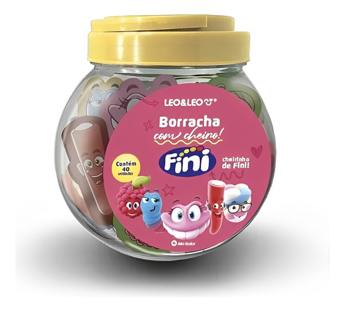 Borracha Com Aroma Personagens Fini Kit C/ 3 Un Sortido