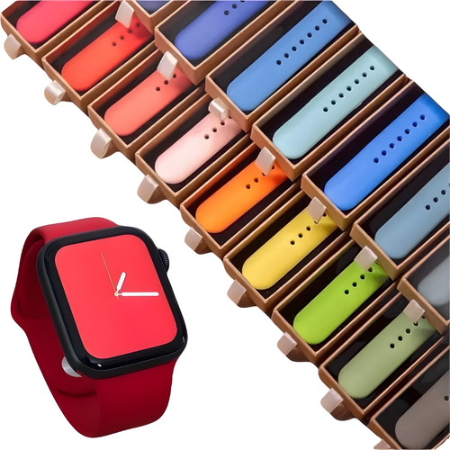 Imagen 1 de 9 de Correa Para Apple Watch Silicona Todas Tallas Series Colores