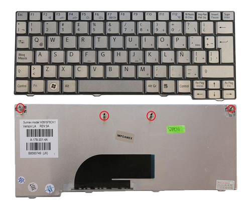 Teclado Sony Vaio Vpc-m Vpc-m13 Vpc-m120al Plata Español