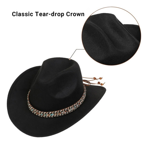Sombrero De Vaquero Sombrero De Texas De Moda Retro Unisex Negro M Sombrero De Texas
