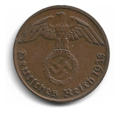 Alemania Reichspfennig 1938 B Cobre Km#89 S/c