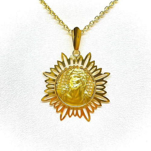 Medalla Jesus Milagroso Corona Oro 18k