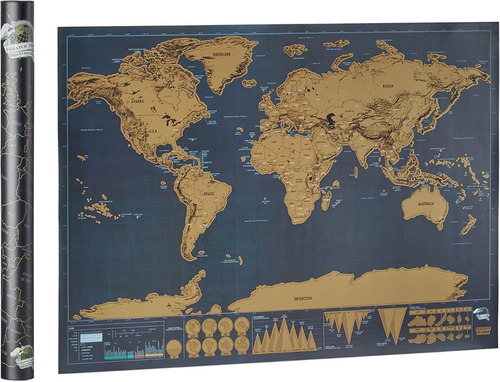 Mapa Raspable Tamaño Grande Medidas 82 X 59 Cm Vinilo