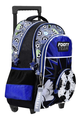 Mochila 18 Con Carro Carrito Y Luces Led Footy