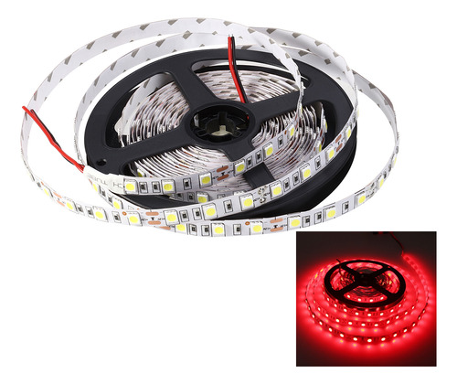 Luzes Led Vermelhas Dc 24v 300 Smd 5050 Flexíveis De 5 M