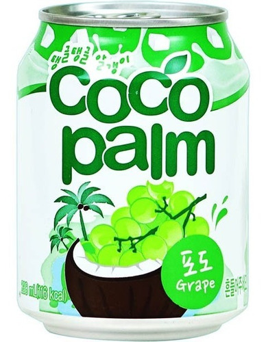 Imagen 1 de 1 de Coco Palm Bebida Coreana Sabor Uva Con Trozos De Coco 238ml