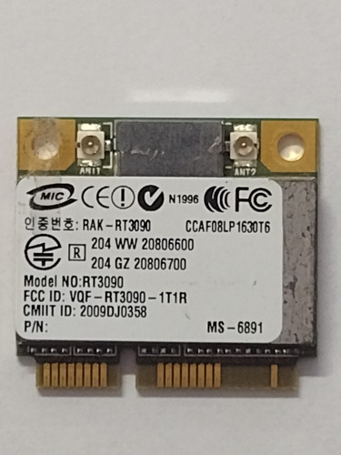 Placa Wireless Wifi Rt3090 Ms6891 Notebook Lenovo G480 (Usado)