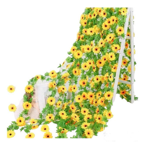 1 Correntes De Mini Girassol Artificial Decoração 2 Metros