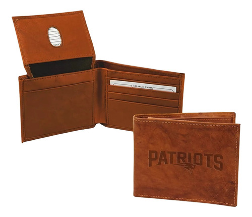 Cartera Nfl Patriotas De Piel Con Relieve