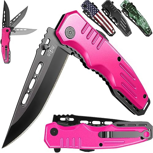Spring Assisted Pink Knife - Navaja De Bolsillo Para Mujer -