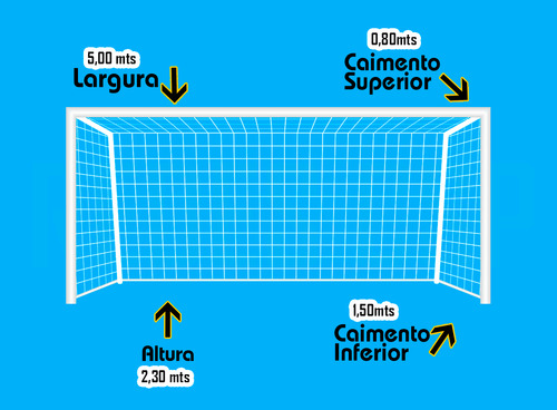 Rede De Gol Futebol Society Suiço 5 Metros Fio 6 - Véu