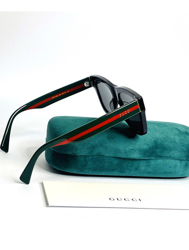 Lentes De Sol Gucci Rectangular Verde Negro Verde