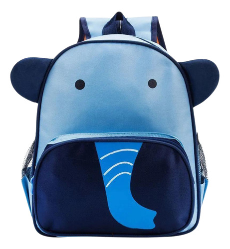 Mochila Infantil Estampa Animal C/ Chaveirinho Menino Menina Cor Elefante