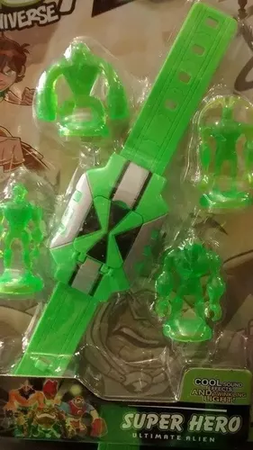 Relógio Ben10 Com 4 Aliens Emborrachados Relógio Omnitrix Com Luz