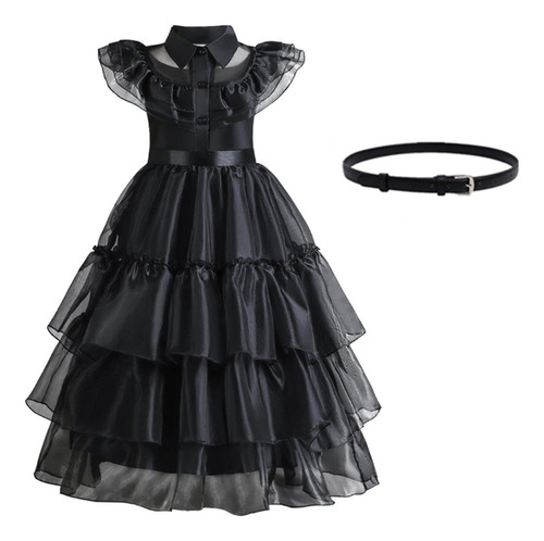 Vestido Niña Wednesday Addams Con Mano Ropa Infantil