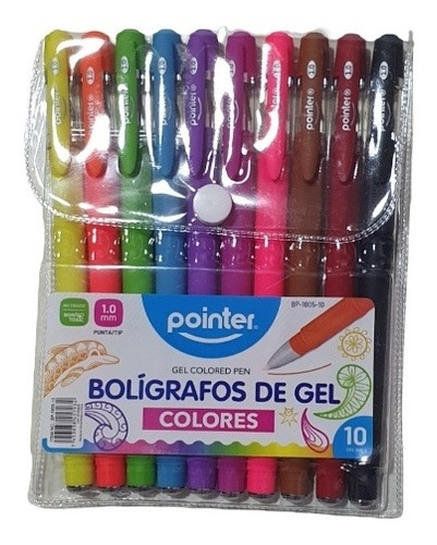 Bolígrafos De Gel Colores Pointer - 10 Colores