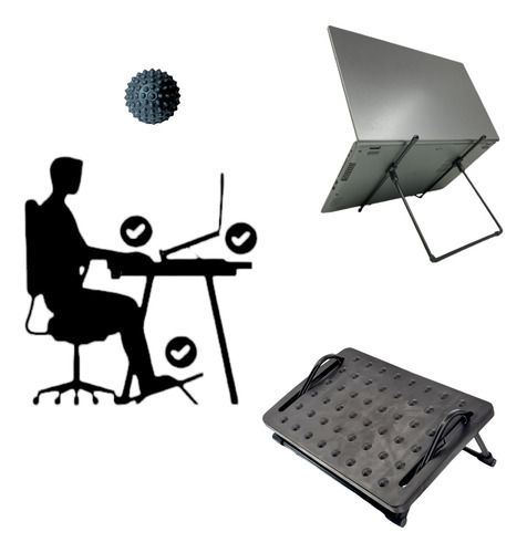 Kit Ergonômico Nr-17 Home Office Escritório Pés Mãos Postura
