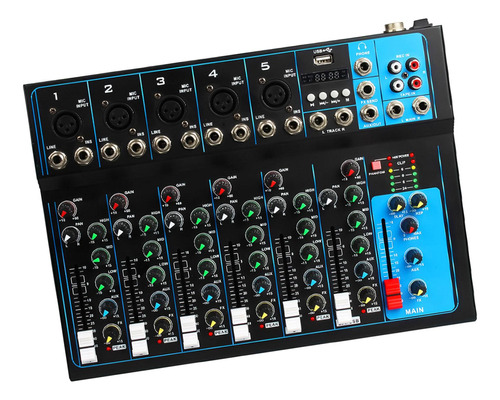 Mezclador De Audio De 7 Canales Portátil Para Salas De