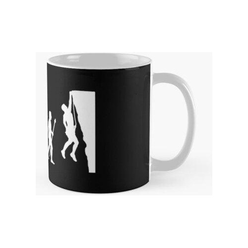 Taza Funny Rock Climbing Evolution T Shirt Calidad Premium