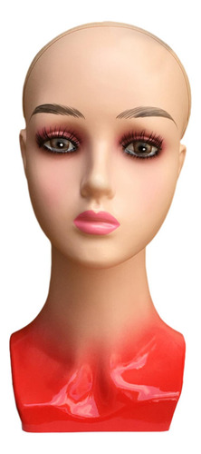 Modelo De Exhibición De Peluca De Cabeza De Paño Rojo