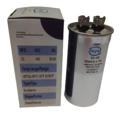 Imagen 2 de 2 de Capacitor De Marcha 50+5 Mfd 440 Vac Aireacondicionado Lsyn