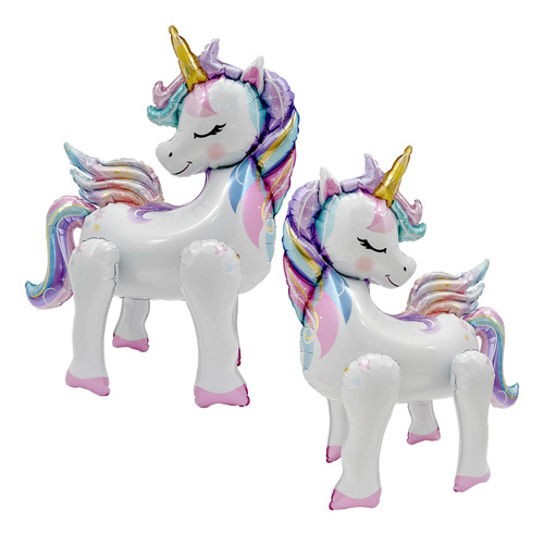 Globos De Unicornio De Pie Para Decoraciones De Cumpleanos, 