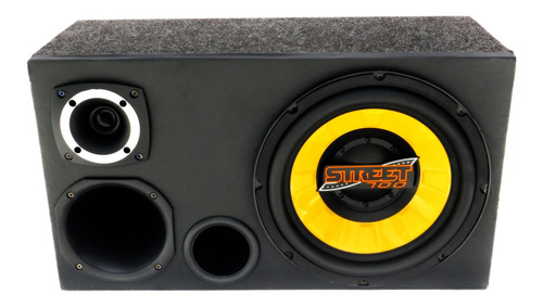 Imagem 2 de 6 de Caixa Amplificada Trio Som Carro + Módulo Taramps Ou Stetsom