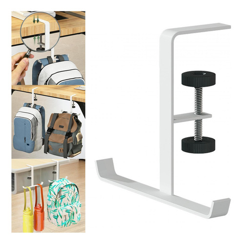 Colgador De Bolso De Mesa, Soporte Para Mochila, Blanco