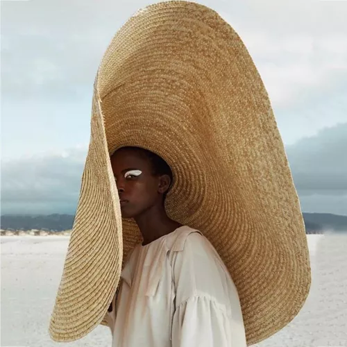 Sombrero De Paja Grande Para Sol, Playa, Protección Contra L