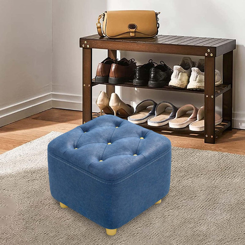 S Reposapiés Taburete Para Pies Silla De Asiento Azul Oscuro