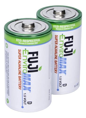 2 Pilas Ecorespectful Grandes Fuji Enviro Max  D Alkaline