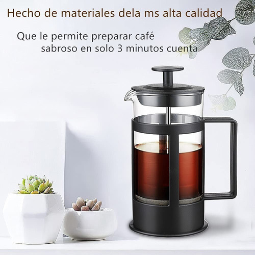 Imagen 3 de 6 de Cafetera Prensa Francesa De Vidrio 850ml Con Embólo