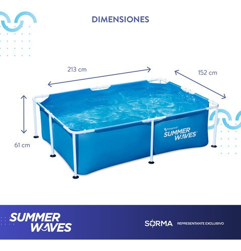 Pileta Summer Waves Lona Estructural Rectangular 1775lts