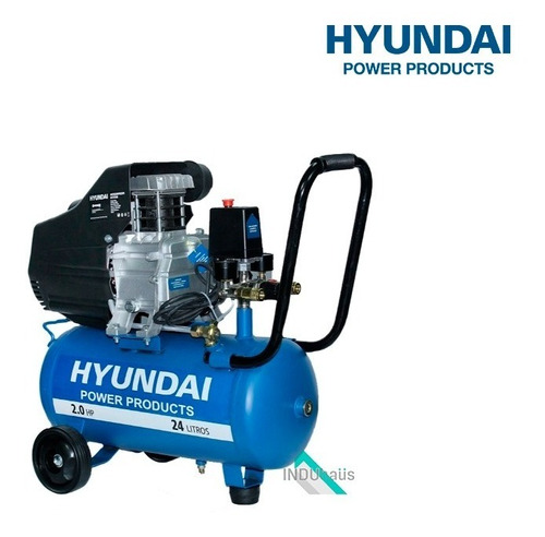 Compresor Hyundai 24l 2 Hp 220v 115psi 195l/m / Induhaus