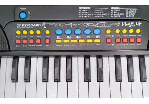 Brinquedo Teclado Piano Musical Infantil Com Microfone Karaokê 37