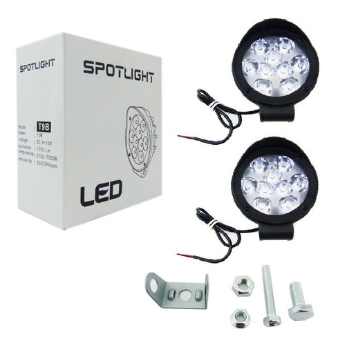 Set X2 Neblineros Led Para Moto 9led 12volt 10w