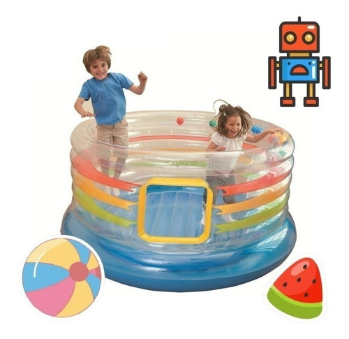 Inflable Cama Elastica Intex Pelotero Transparente Saltarin