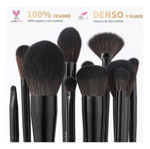 Juego De Brochas De Maquillaje Profesional Docolor, 15 Uds.