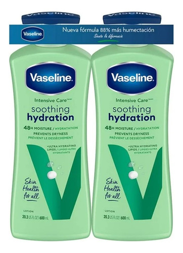 Crema Corporal Vaseline Soothing Hydration 600ml (2 Pack) Fragancia Neutra