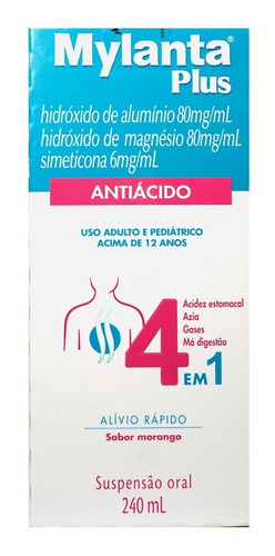 Mylanta Plus Suspensão Sabor Morango Janssen 240ml