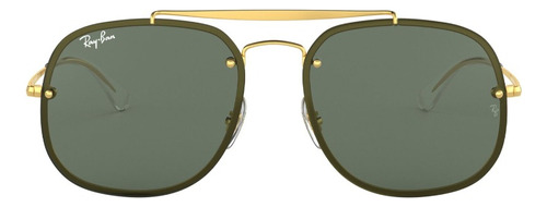 Gafas de sol Ray-Ban General Blaze Standard con marco de acero color polished gold, lente green de poliamida clásica, varilla polished gold de acero - RB3583N