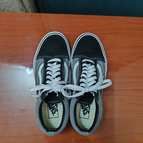 Zapatillas Vans Old Skool Grises, Impecables Talle 7us Men.