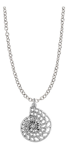 Collar Animales Acuáticos Océano Dije Colgante Pareja Amigos Plateado Amonites Fósil Ammonites