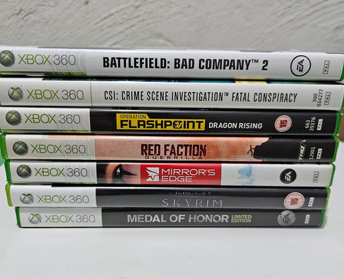 7 Jogos Xbox 360 - Skyrim, Mirror's Edge, Red Faction Etc