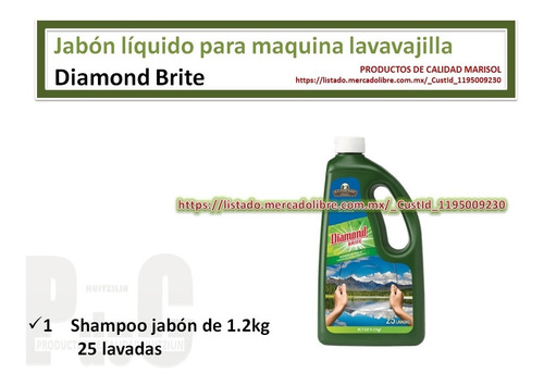 1 Deamond Brite Jabon Para Maquina Lavavajillas, 25 Lavadas